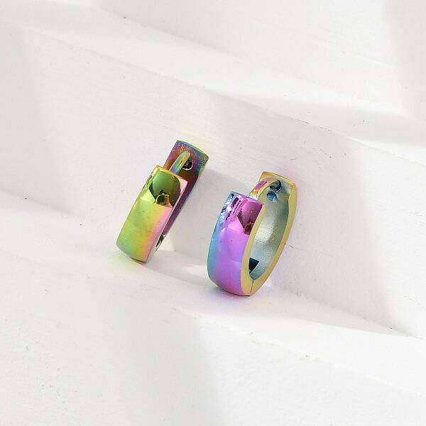 304 Stainless Steel Polishing effect Hoop Earrings