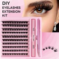 Daily  DIY lash clusters Eyelash Extensions Kit with Tools - Professional Volume Lashes  Silk Fiber,  Cosmetic Mink Effect La...