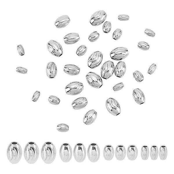 32Pcs 4 Style 201 Stainless Steel Beads