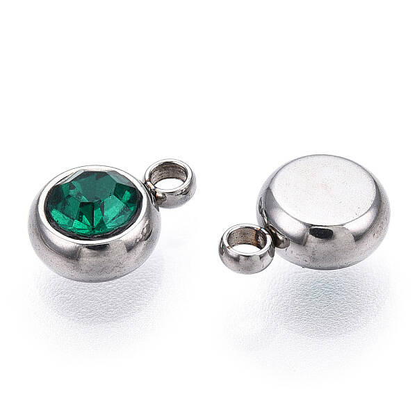 201 Stainless Steel Rhinestone Charms