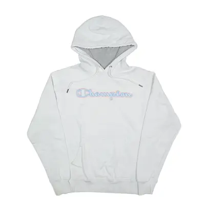 CHAMPION Hoodie White Pullover Mens S