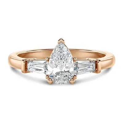 14K Rose Gold 1.5CT Pear Cut Moissanite Engagement Ring
