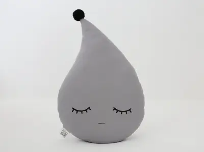 Gray Raindrop Pillow
