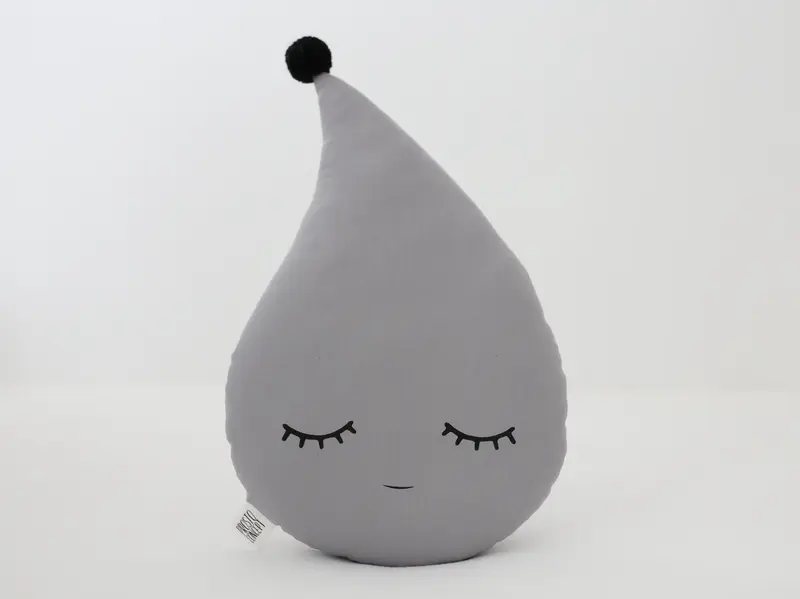 Gray Raindrop Pillow