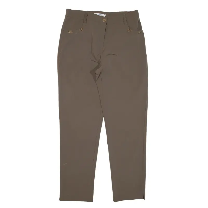 CARLA FERRONI Trousers Brown Regular Tapered Womens W30 L28