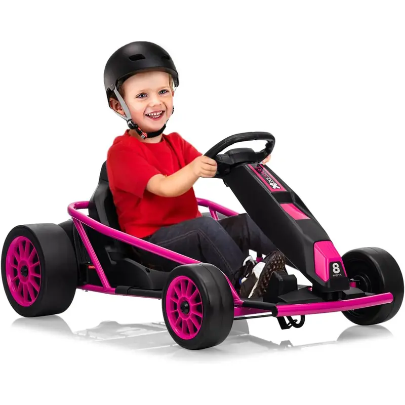 Garvee 24V 9Ah Kids Ride On Go Kart Toy,High Speed 8.1MPH Drifting Car with 2x300W Motors,14.3 XL Seat,Full Metal Frame,Musi...