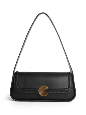 Smting leather baguette bag