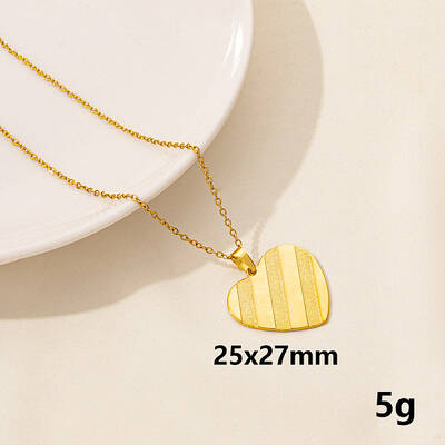 304 Stainless Steel Heart Pendant Necklace for Women