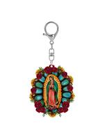 Virgin Mary Pattern Keychain, Cute Flower Print Keychain for Women & Men, Fashion Accessories for Daily Use, Trendy All-match...