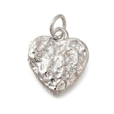 Texture Heart Rack Plating Brass Pendants Charms