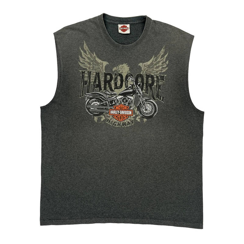 Harley Davidson Graphic Vest - 2XL Grey Cotton