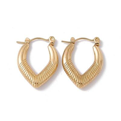 Ion Plating(IP) 304 Stainless Steel Teardrop Hoop Earrings for Women