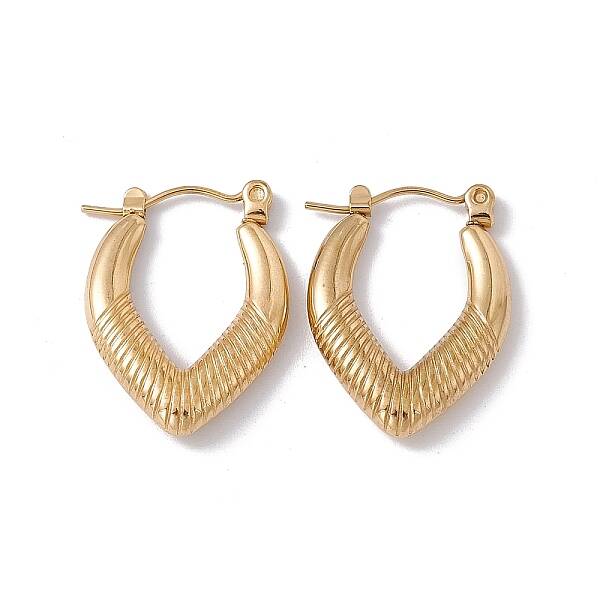 Ion Plating(IP) 304 Stainless Steel Teardrop Hoop Earrings for Women