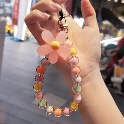 Colorful Beaded Phone Bag Strap, Short Wrist Chain Handbag Hanging Rope, Fashionable Accessory for Mobile Phones & Bags