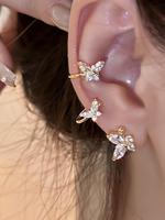 Butterfly Design Ear Cuff, Elegant Rhinestone Decor Earrings for Women & Girls, Fashion Jewelry for Party, Daily Decor, Trend...