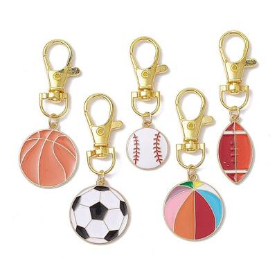 Sports Ball Alloy Enamel Pendant Decoration