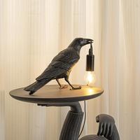 Crow Design Table Lamp, USB Powered Creative Desk Lamp, Desktop Decoration Table Lamp, Decorative Lamp for Bedroom, Living r...