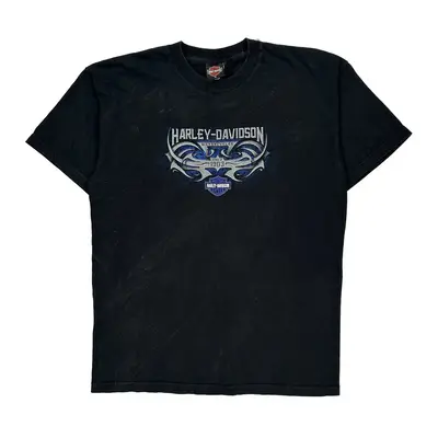 Harley Davidson Graphic T-Shirt - XL Black Cotton
