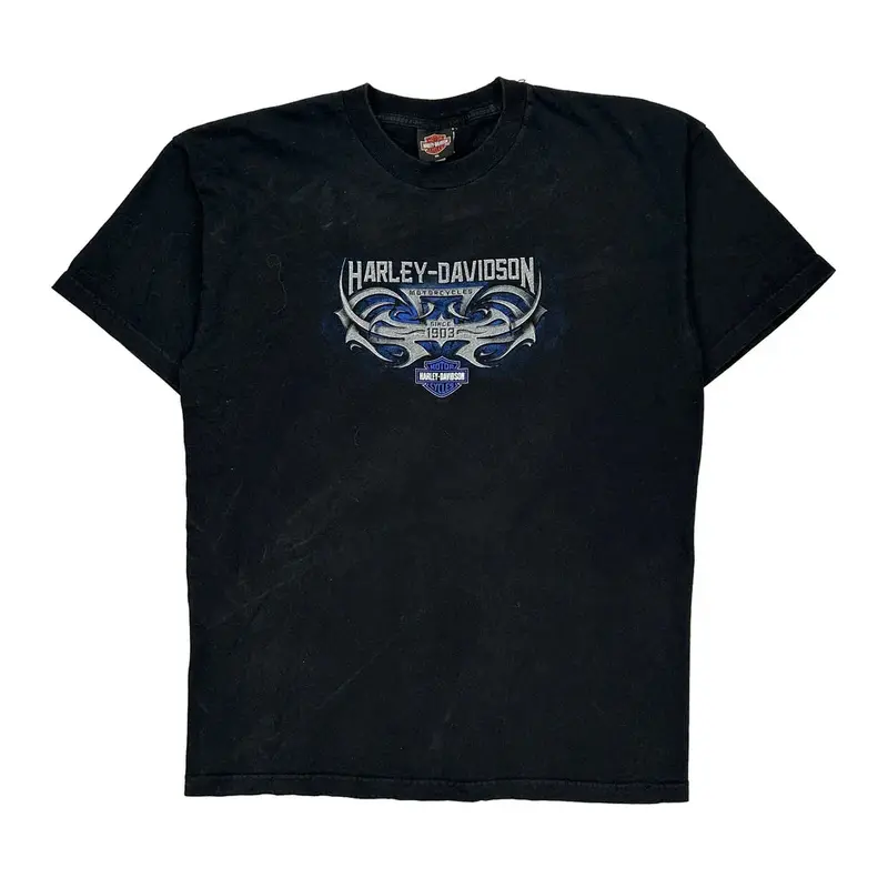 Harley Davidson Graphic T-Shirt - XL Black Cotton