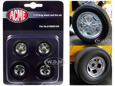 Chrome Drag Wheel and Tire Set of 4 pieces from \