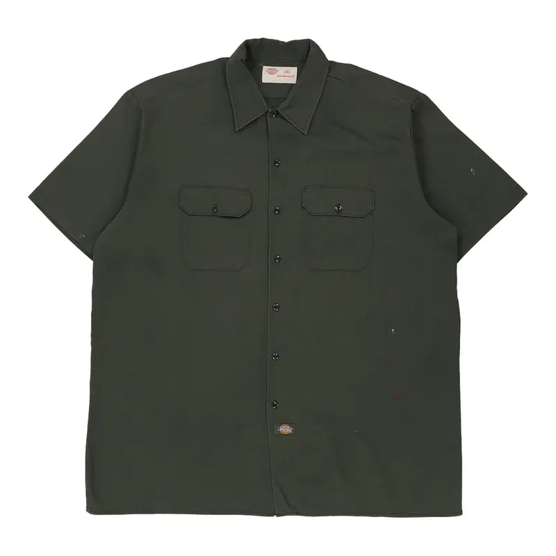 Dickies Short Sleeve Shirt - 2XL Khaki Polyester Blend