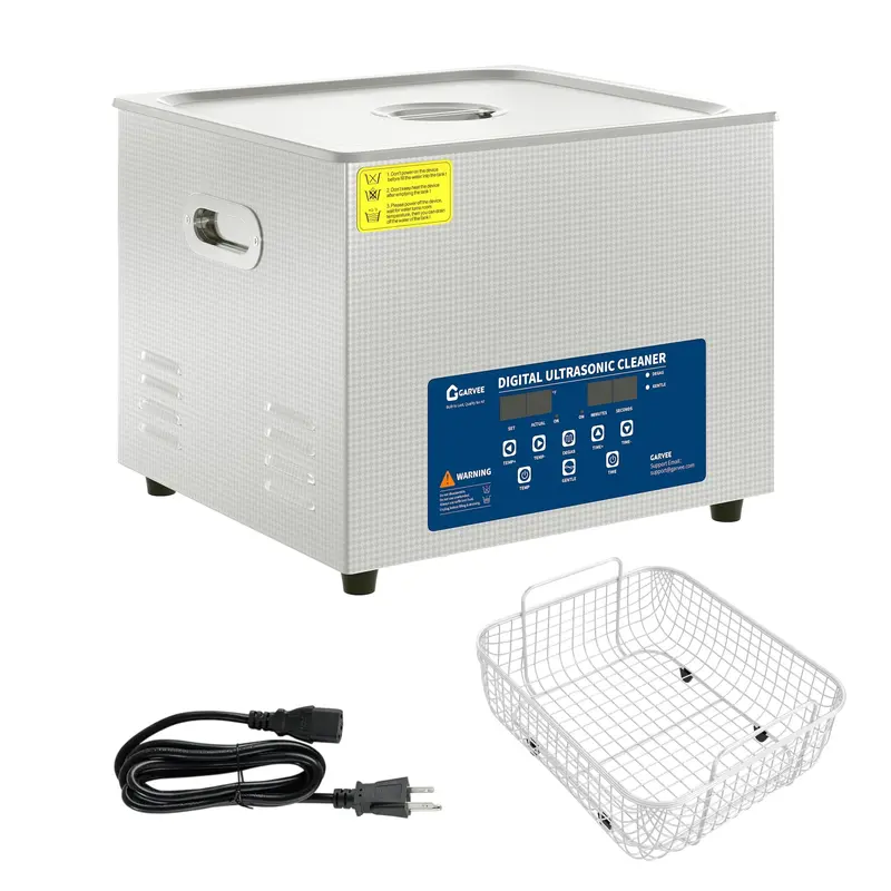Garvee Professional Ultrasonic Cleaner - 40kHz Digital Cleaning Machine with Stainless Steel Tank, Heated, Timer, Basket - He...