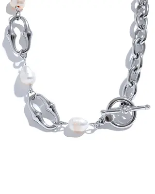 Pearl Silver Chain Necklace