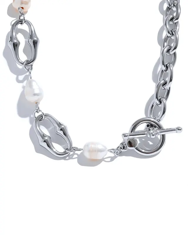 Pearl Silver Chain Necklace