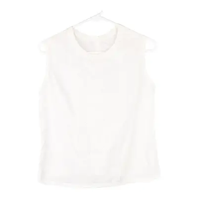 Unbranded Embroidered Top - Large White Cotton Blend