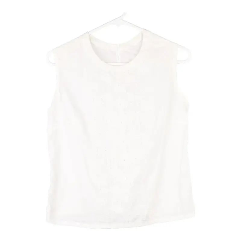 Unbranded Embroidered Top - Large White Cotton Blend