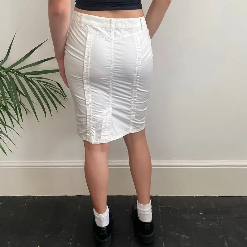 Versace Mini Skirt - 28W UK 8 White Cotton