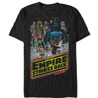 Star Wars Men's The Empire Strikes Back Black T-Shirt - Graphic Tee with Iconic Characters & Scenes from Hoth - Officially Li...