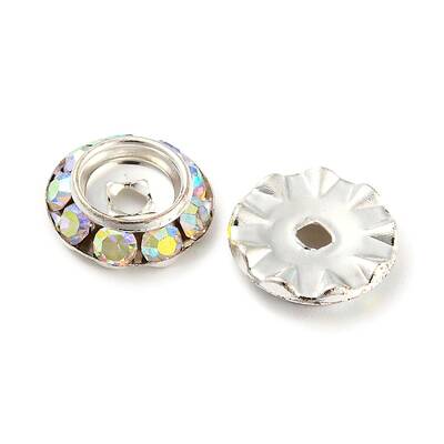 Brass with Crystal AB Rhinestone Beads