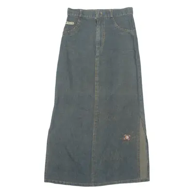 Womens Straight Skirt Blue Long Denim S