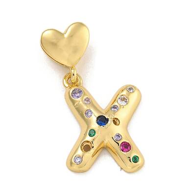 Brass Micro Pave Colorful Cubic Zirconia Pendants