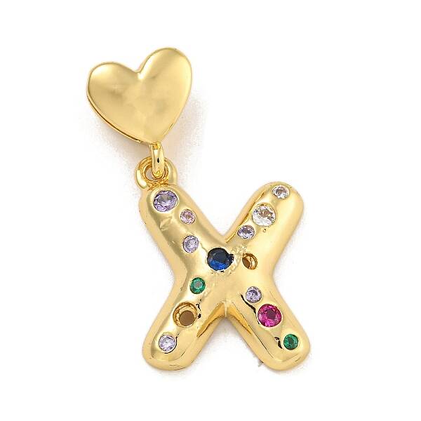 Brass Micro Pave Colorful Cubic Zirconia Pendants
