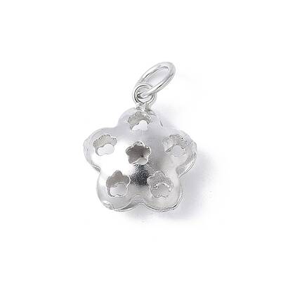 925 Sterling Silver Hollow Flower Charms