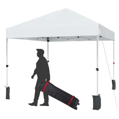 Garvee 10'x10' Instant Pop-Up Canopy Tent - One-Person Setup, Commercial Outdoor Tent with 1-Button Push, Wheeled Bag, 4 Sand...