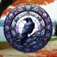 Bird Design Hanging Decor, 1 Count Round Acrylic Window Hanging Decor, Wall Decor for Home Room, Gift for Friend