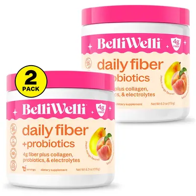 BelliWelli Daily Fiber + Probiotics - Peach Mango- 2 pack