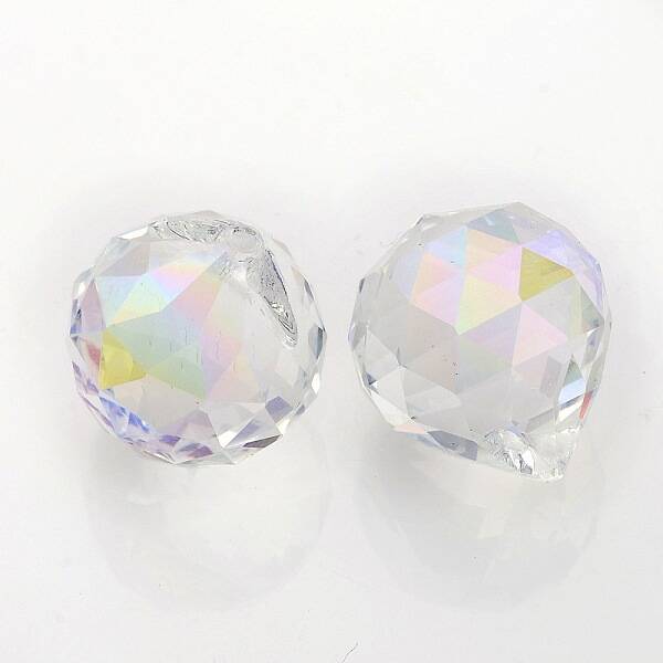 Faceted Round Glass Pendants