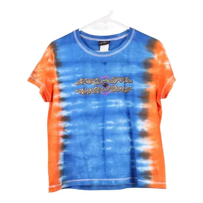 Harley Davidson Tie-Dye T-Shirt - Large Blue Cotton