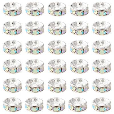 Brass Rhinestone Spacer Beads