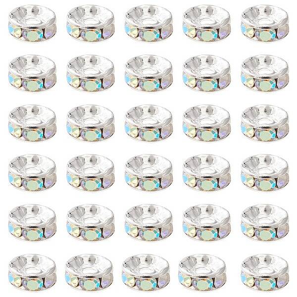 Brass Rhinestone Spacer Beads