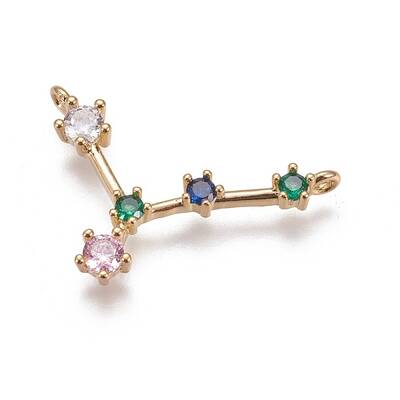 Brass Micro Pave Cubic Zirconia Pendants