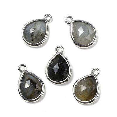 Natural Labradorite Faceted Pendants