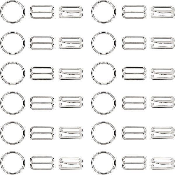 180Pcs 3 Styles Zinc Alloy Slider Buckles