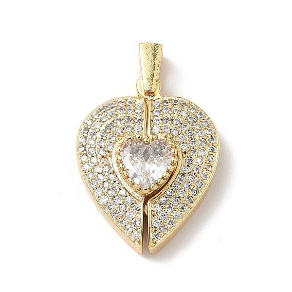 Brass Micro Pave Cubic Zirconia Pendants