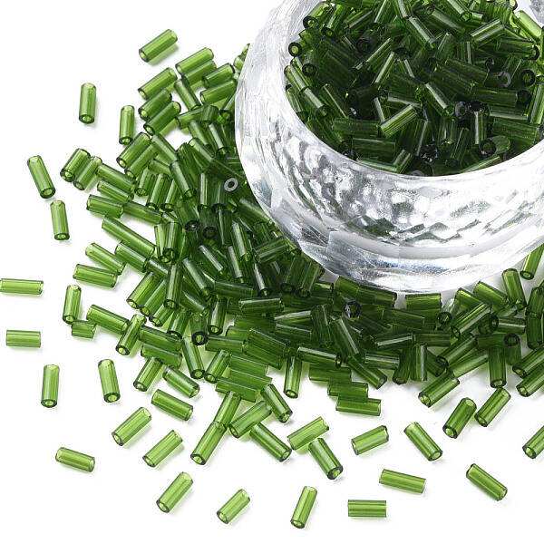 Transparent Glass Bugle Beads