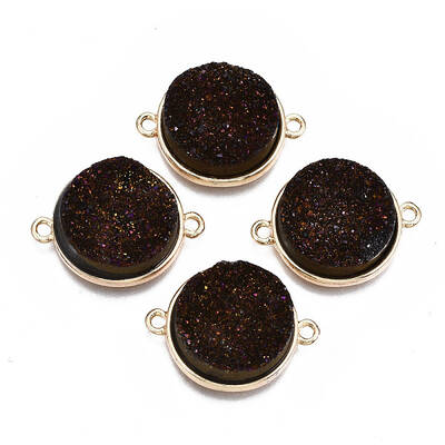 Natural Druzy Agate Links Connectors